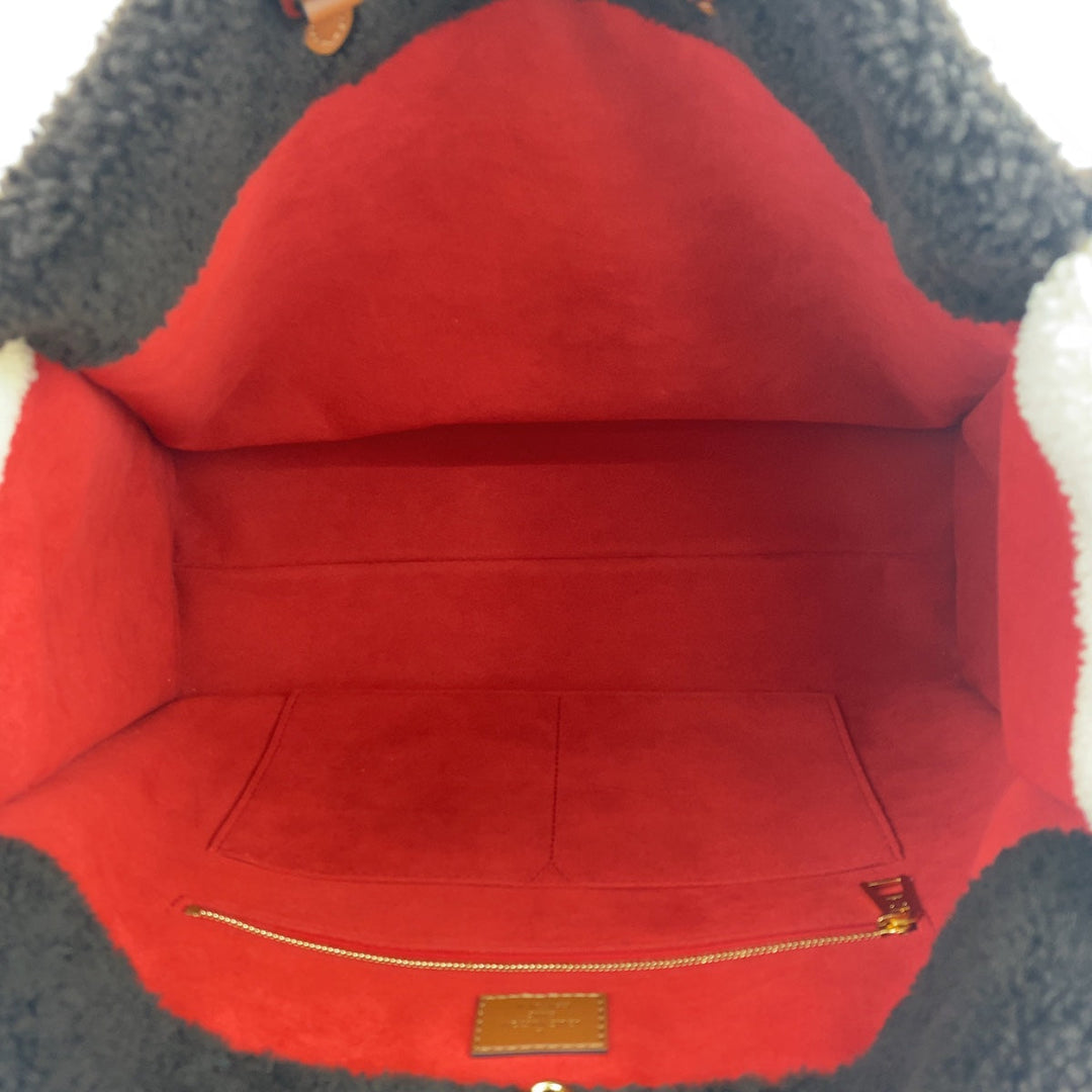 LOUIS VUITTON Tote Bag M55420 Mouton black black white white Shoulder Bag Tote Bag 2way monogram teddy On the go GM Women Used Authentic