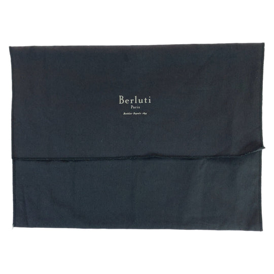 Berluti Clutch bag leather Gray Gunmetal Clutch bag business bag Calligraphy O'Grand Jules mens Used Authentic