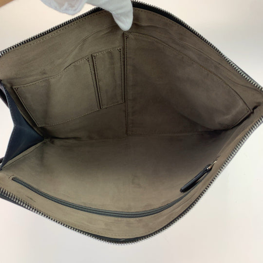 Berluti Clutch bag leather Gray Gunmetal Clutch bag business bag Calligraphy O'Grand Jules mens Used Authentic