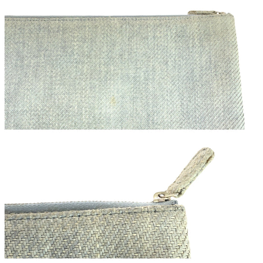 CHANEL Clutch bag canvas Grey SilverMetal Clutch bag business bag pouch Cruise line Deauville COCO Mark Women Used Authentic