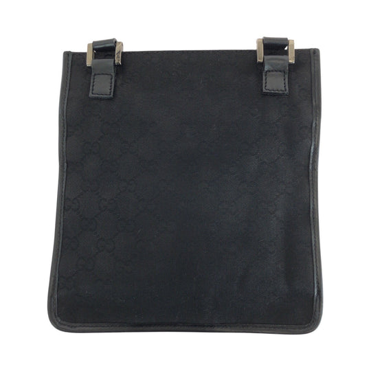 GUCCI Shoulder Bag 92562 GG canvas, leather Black SilverMetal Shoulder Bag pochette mens Used Authentic