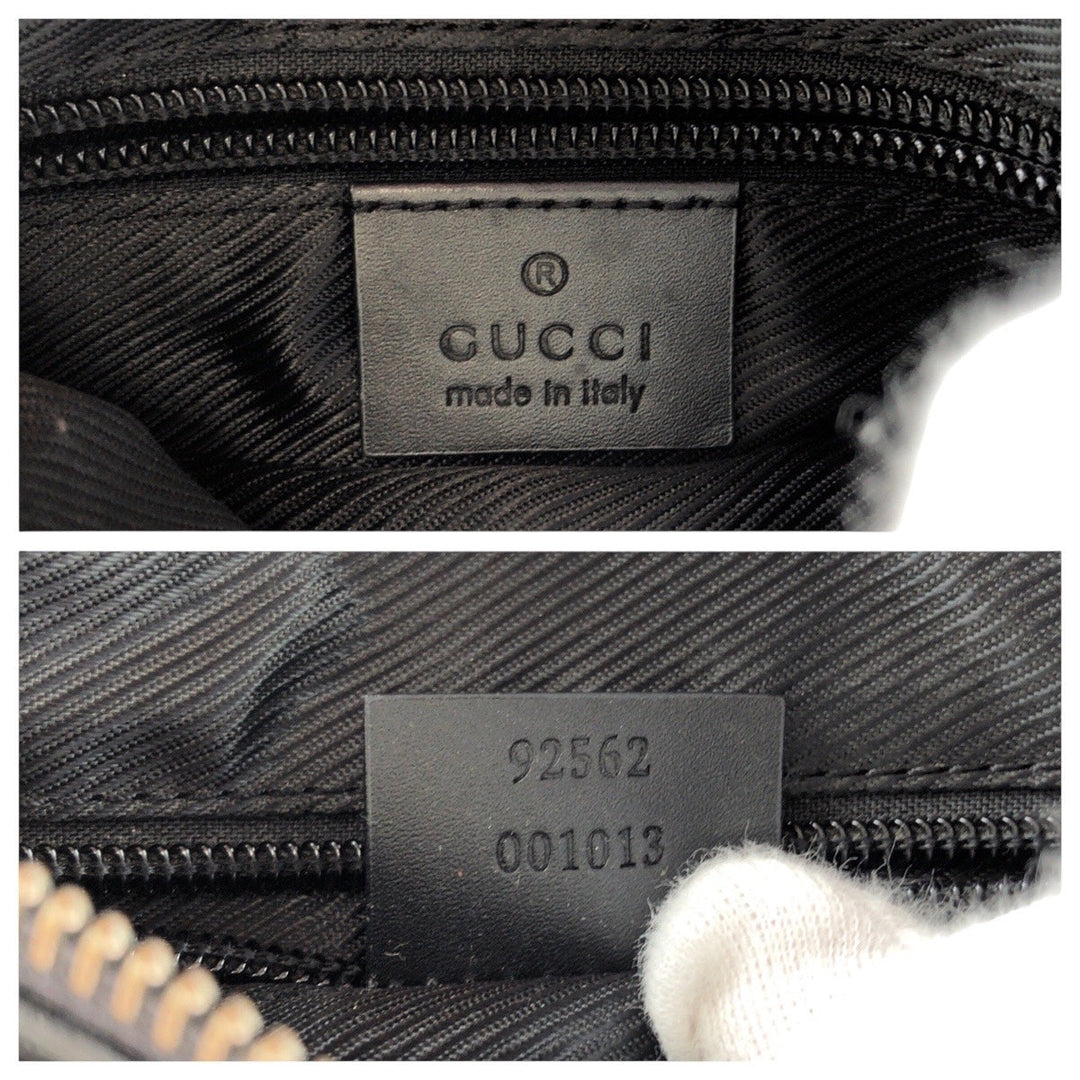 GUCCI Shoulder Bag 92562 GG canvas, leather Black SilverMetal Shoulder Bag pochette mens Used Authentic
