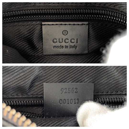 GUCCI Shoulder Bag 92562 GG canvas, leather Black SilverMetal Shoulder Bag pochette mens Used Authentic