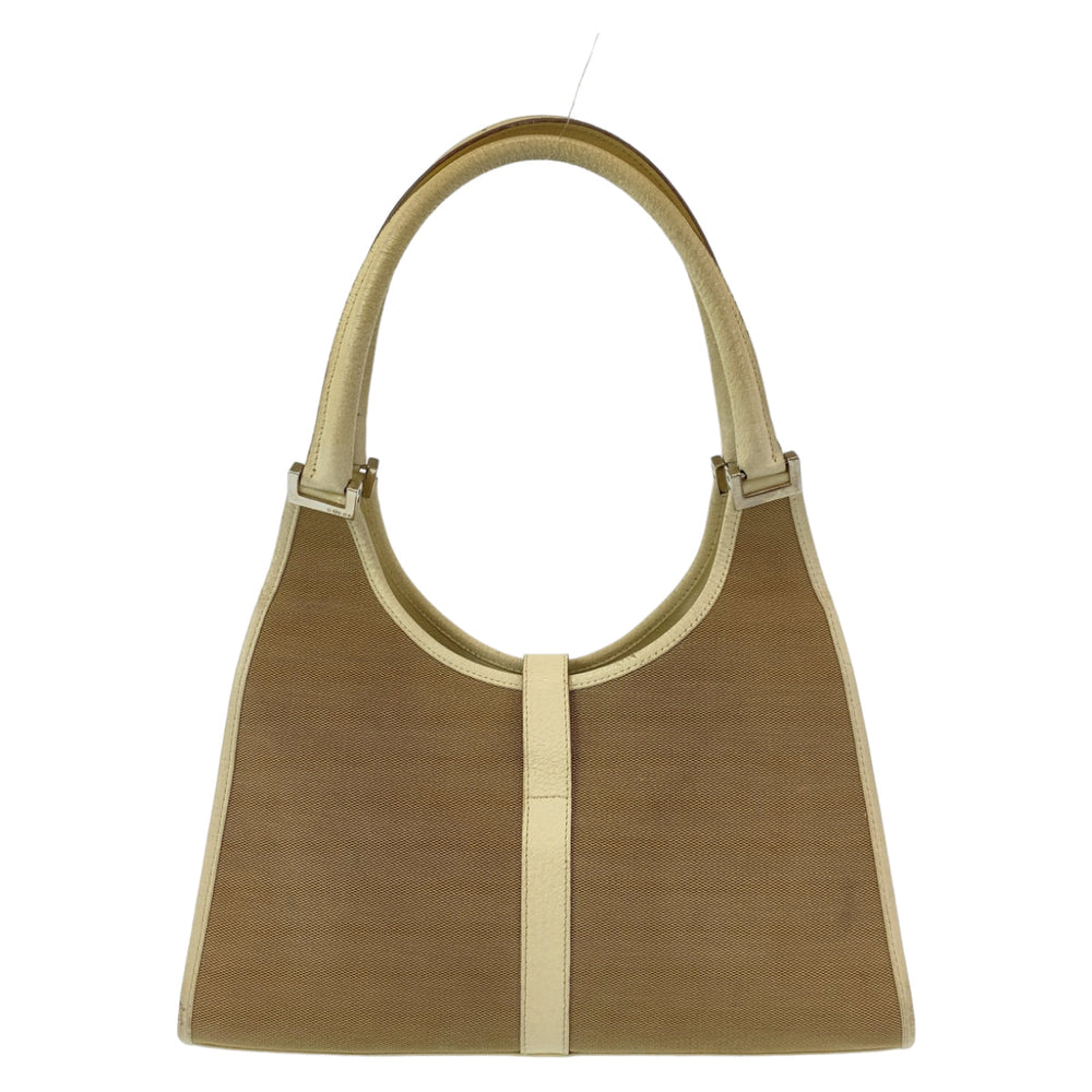 GUCCI Shoulder Bag 002 1067 canvas Beige White SilverMetal Shoulder Bag handbag Jackie Women Used Authentic