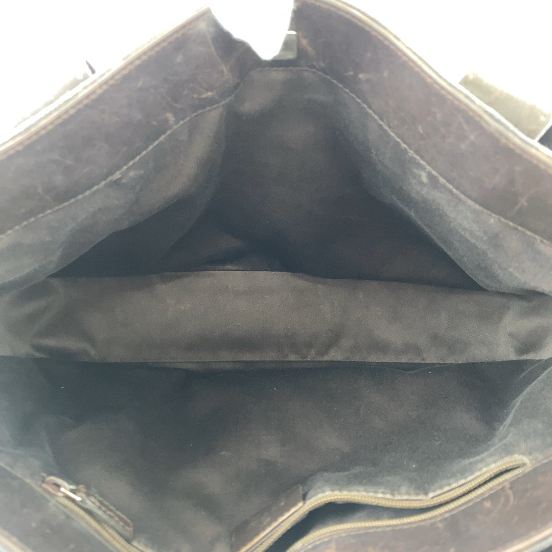 GUCCI Tote Bag 73983 GG canvas, leather Brown Silver Metal Tote Bag Shoulder Bag Handbag Women Used Authentic