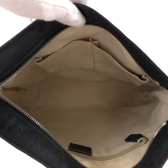 GUCCI Shoulder Bag 314529 Nylon, Leather Black Silver Metal Crossbody Shoulder Bag Messenger Bag Embossed nylon GG pattern mens Used Authentic