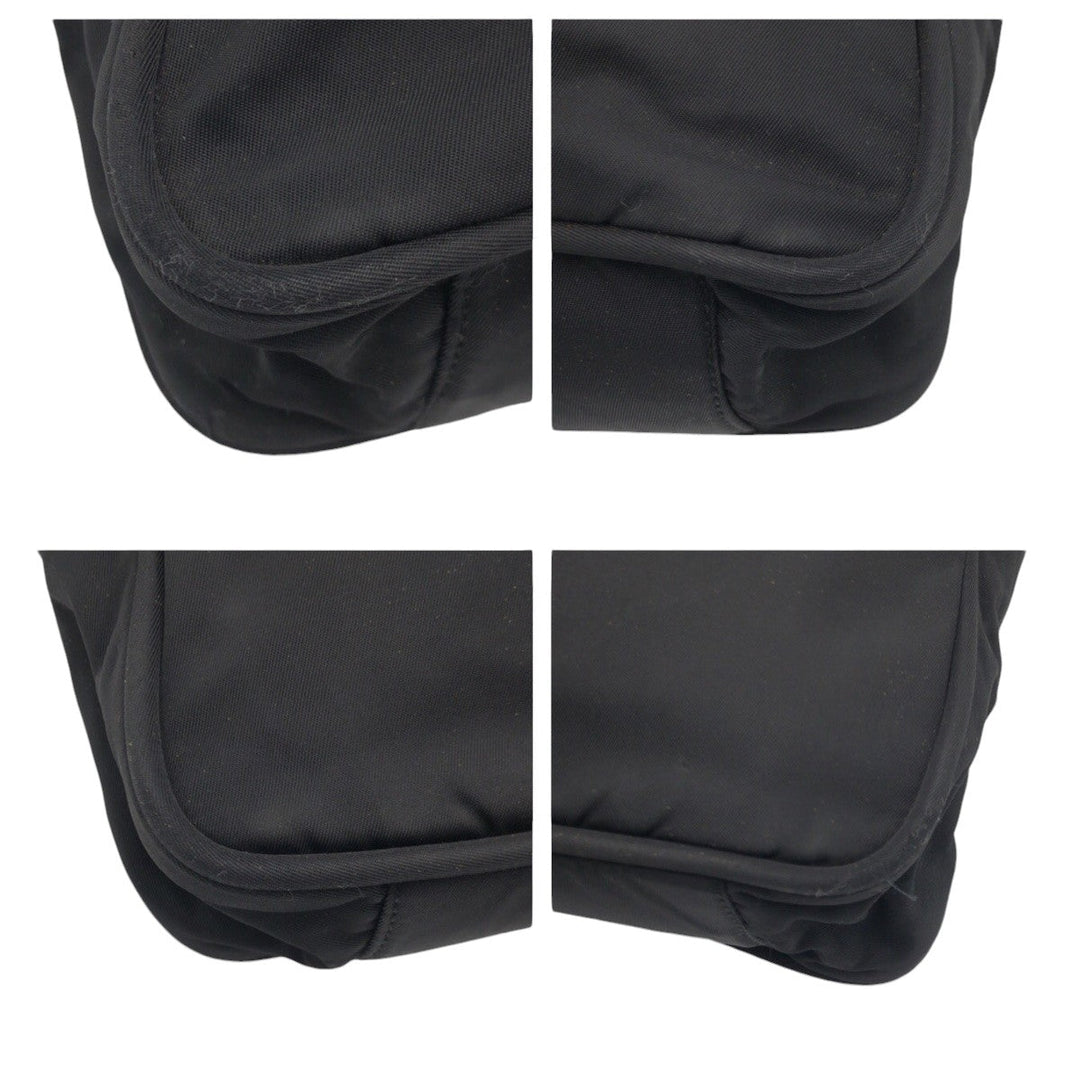 PRADA Tote Bag Nylon Black black Tote Bag Shoulder Bag Handbag Test Triangular logo Women Used Authentic