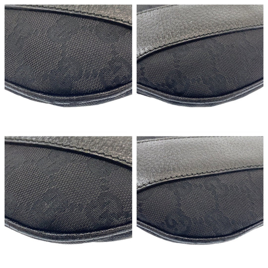 GUCCI Shoulder Bag 124357 GG canvas, leather Black Silver Metal Hobo Shoulder Bag Handbag Hobo GG pattern Women Used Authentic