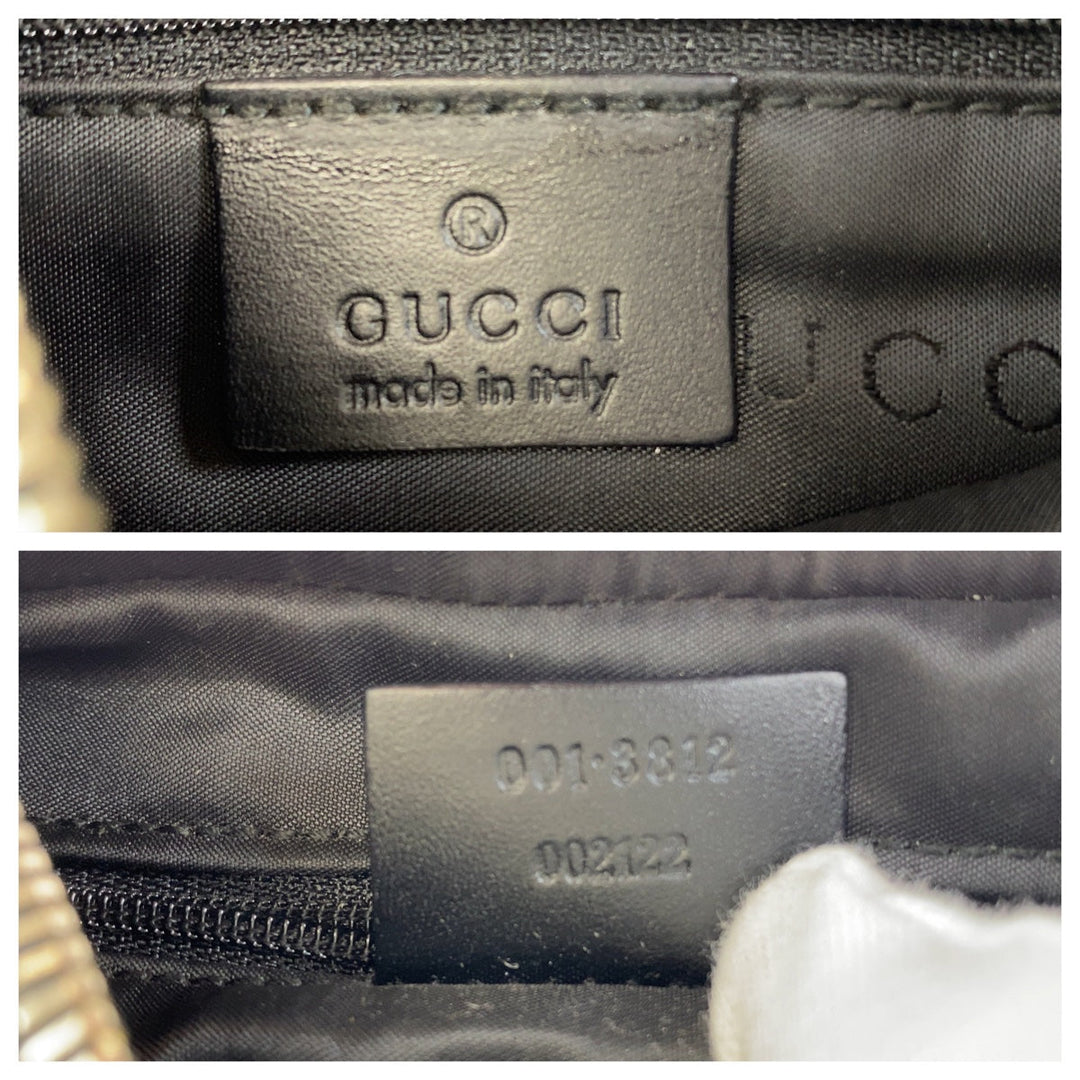 GUCCI Shoulder Bag 001 3812 GG canvas, leather Black SilverMetal Hobo Shoulder Bag Handbag Women Used Authentic