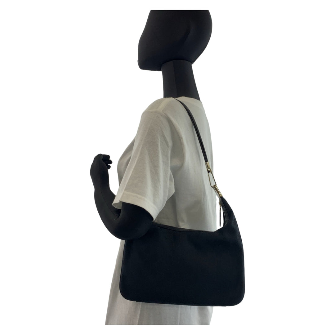 GUCCI Shoulder Bag 001 3812 GG canvas, leather Black SilverMetal Hobo Shoulder Bag Handbag Women Used Authentic