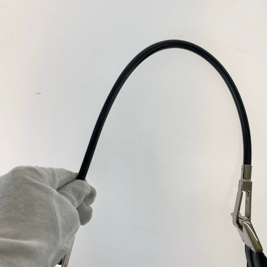 GUCCI Shoulder Bag 001 3812 GG canvas, leather Black SilverMetal Hobo Shoulder Bag Handbag Women Used Authentic