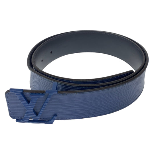 LOUIS VUITTON belt M0035 leather blue belt Epi santure mens 30 Used Authentic