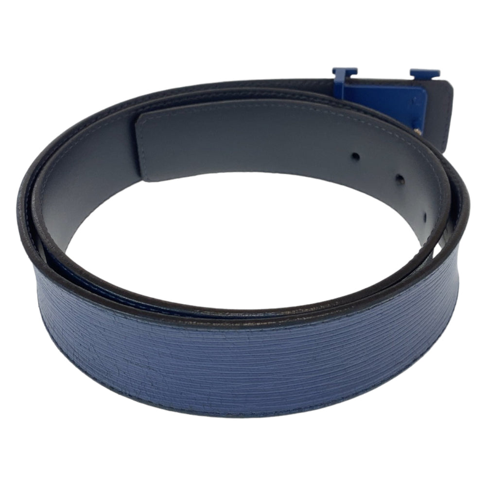 LOUIS VUITTON belt M0035 leather blue belt Epi santure mens 30 Used Authentic