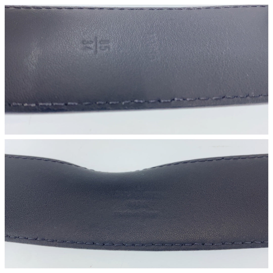 LOUIS VUITTON belt M0035 leather blue belt Epi santure mens 30 Used Authentic