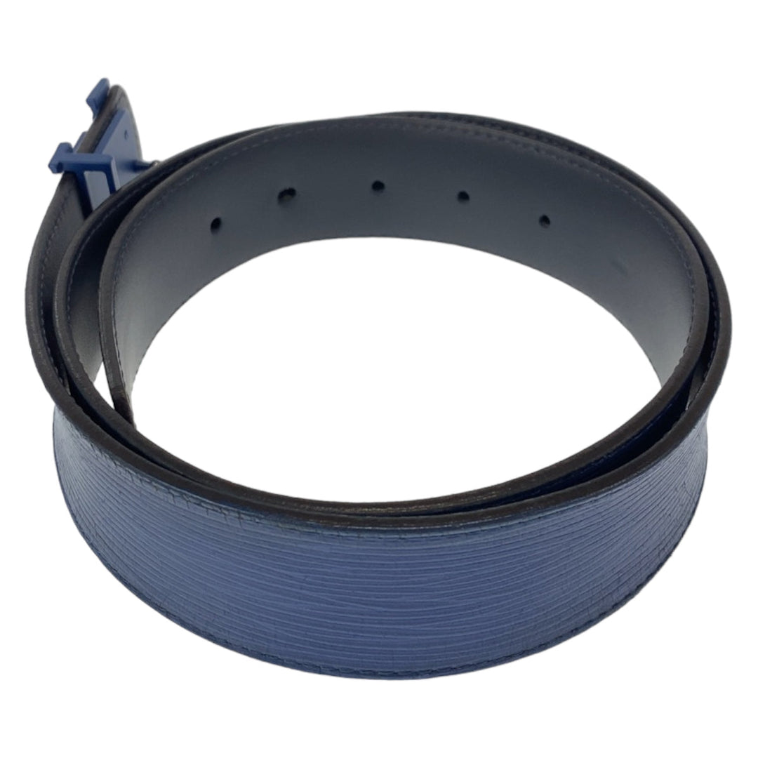 LOUIS VUITTON belt M0035 leather blue belt Epi santure mens 30 Used Authentic