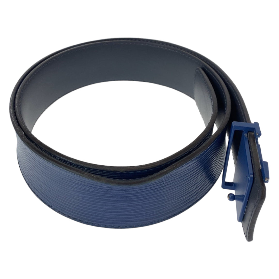 LOUIS VUITTON belt M0035 leather blue belt Epi santure mens 30 Used Authentic