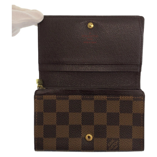LOUIS VUITTON Bifold Wallet N61730 PVC Brown Gold Metal Folding wallet Compact wallet Damier Portefeuille Tresol Women Used Authentic