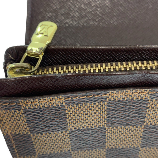 LOUIS VUITTON Bifold Wallet N61730 PVC Brown Gold Metal Folding wallet Compact wallet Damier Portefeuille Tresol Women Used Authentic