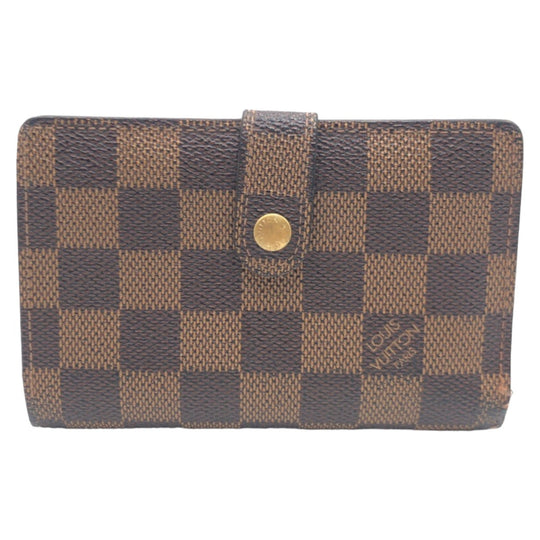 LOUIS VUITTON Bifold Wallet N61664 PVC Brown Gold Metal Purse Folding Wallet Compact Wallet Damier Portonet Bie Vienova Women Used Authentic