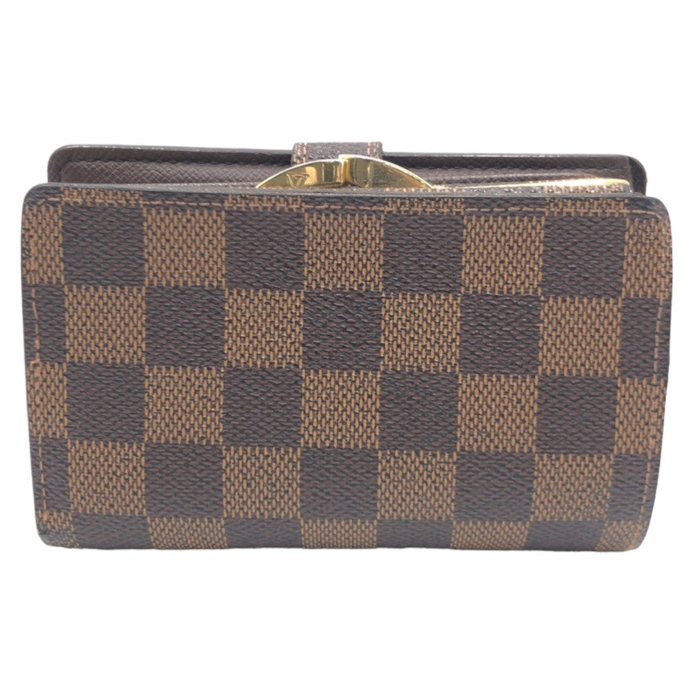 LOUIS VUITTON Bifold Wallet N61664 PVC Brown Gold Metal Purse Folding Wallet Compact Wallet Damier Portonet Bie Vienova Women Used Authentic