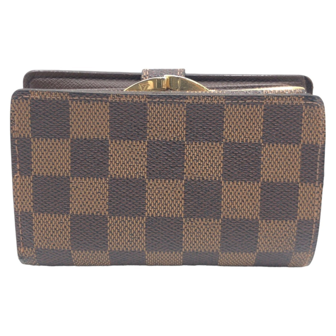 LOUIS VUITTON Bifold Wallet N61664 PVC Brown Gold Metal Purse Folding Wallet Compact Wallet Damier Portonet Bie Vienova Women Used Authentic