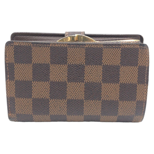LOUIS VUITTON Bifold Wallet N61664 PVC Brown Gold Metal Purse Folding Wallet Compact Wallet Damier Portonet Bie Vienova Women Used Authentic
