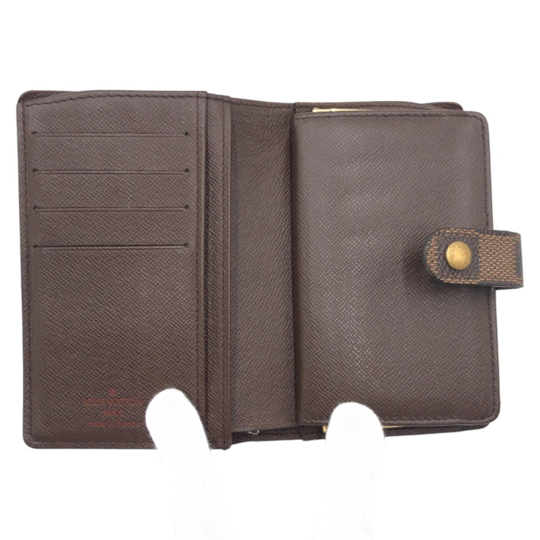 LOUIS VUITTON Bifold Wallet N61664 PVC Brown Gold Metal Purse Folding Wallet Compact Wallet Damier Portonet Bie Vienova Women Used Authentic