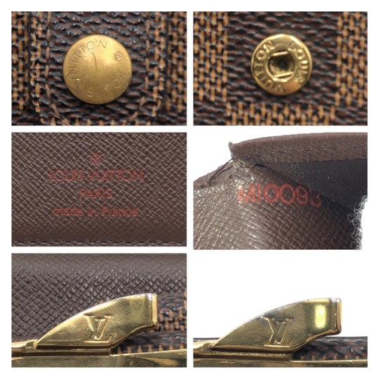 LOUIS VUITTON Bifold Wallet N61664 PVC Brown Gold Metal Purse Folding Wallet Compact Wallet Damier Portonet Bie Vienova Women Used Authentic