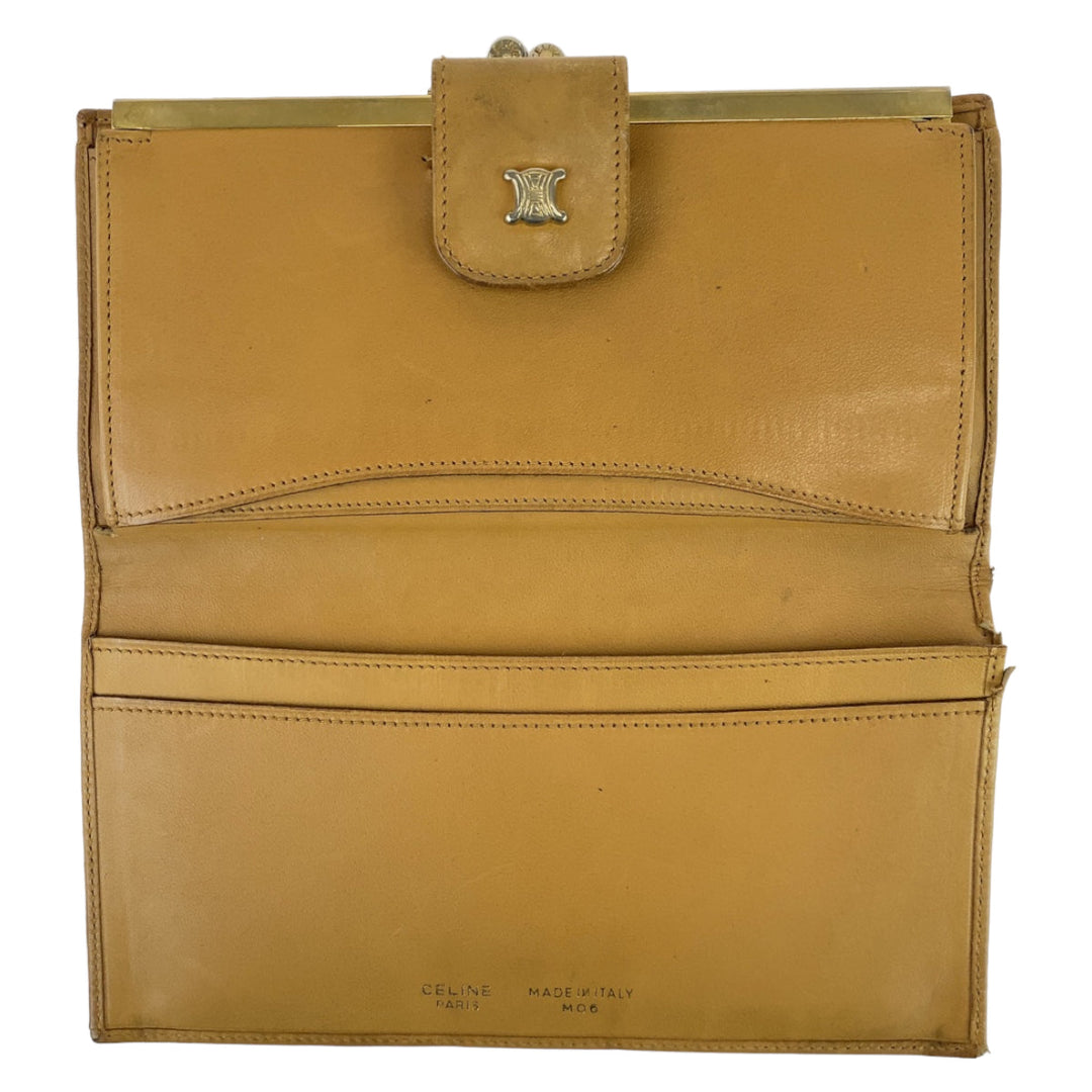 CELINE Long Wallet Purse PVC Brown Macadam Triomphe