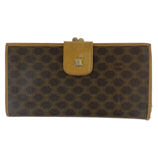 CELINE Long Wallet Purse PVC Brown Macadam Triomphe