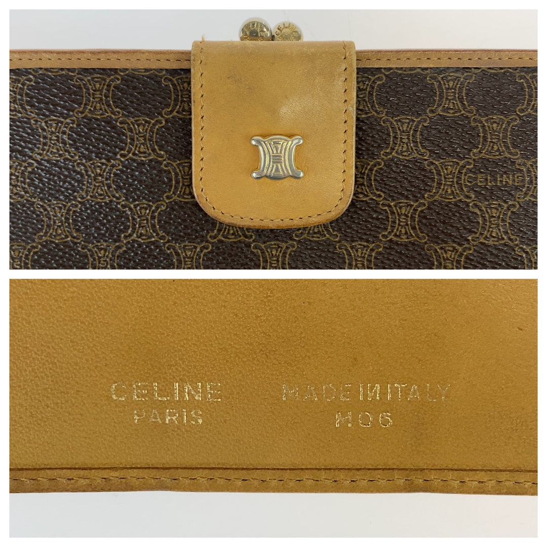 CELINE Long Wallet Purse PVC Brown Macadam Triomphe