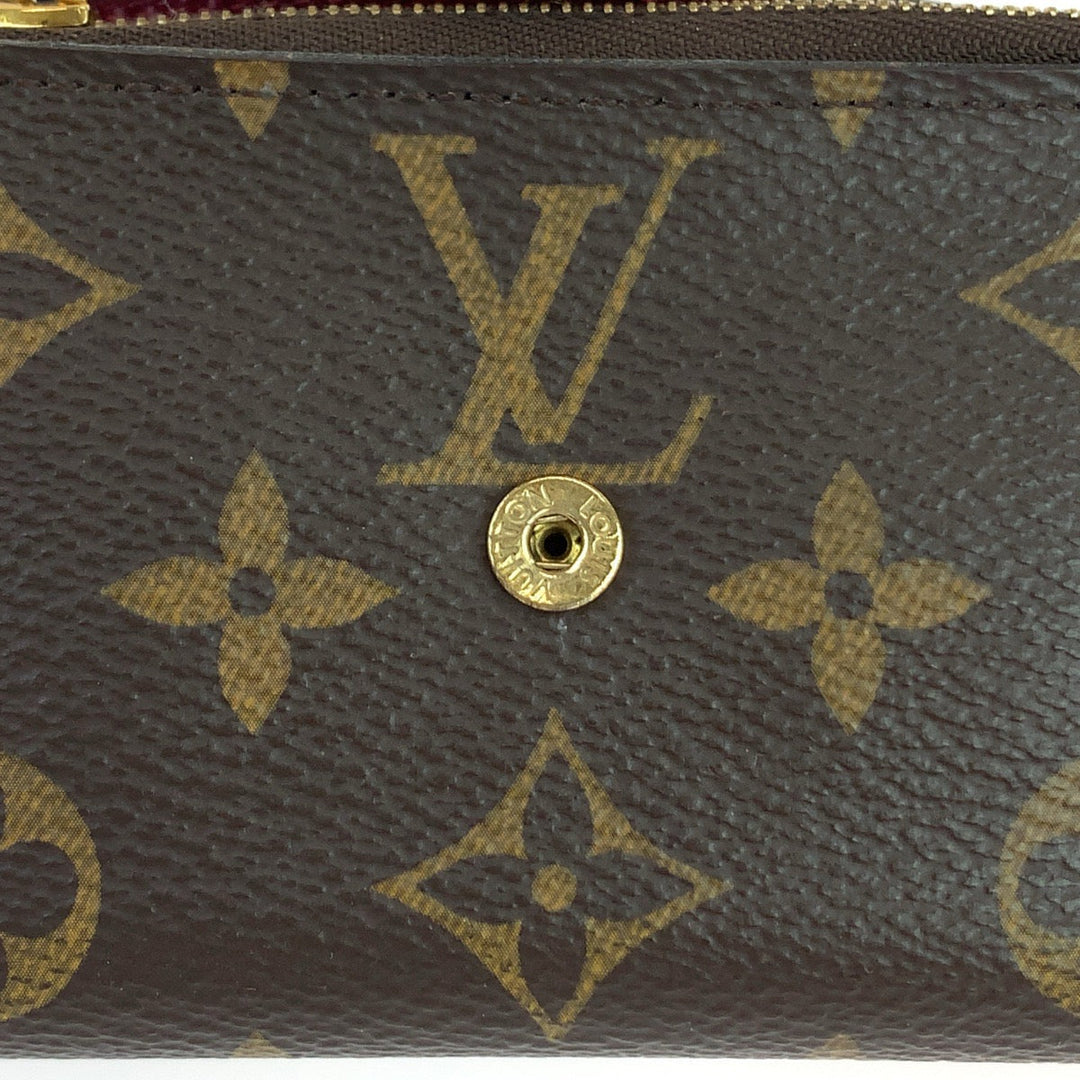 LOUIS VUITTON Tri-fold wallet M62932 PVC Fuchsia Brown Gold Metal Compact wallet Monogram Portefeuille Zoe Women Used Authentic