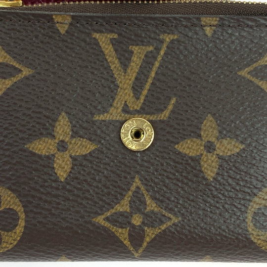 LOUIS VUITTON Tri-fold wallet M62932 PVC Fuchsia Brown Gold Metal Compact wallet Monogram Portefeuille Zoe Women Used Authentic