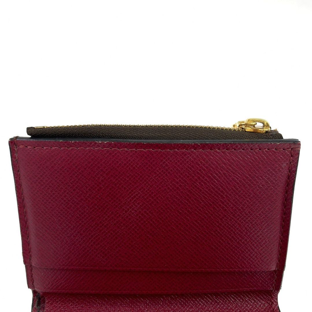 LOUIS VUITTON Tri-fold wallet M62932 PVC Fuchsia Brown Gold Metal Compact wallet Monogram Portefeuille Zoe Women Used Authentic