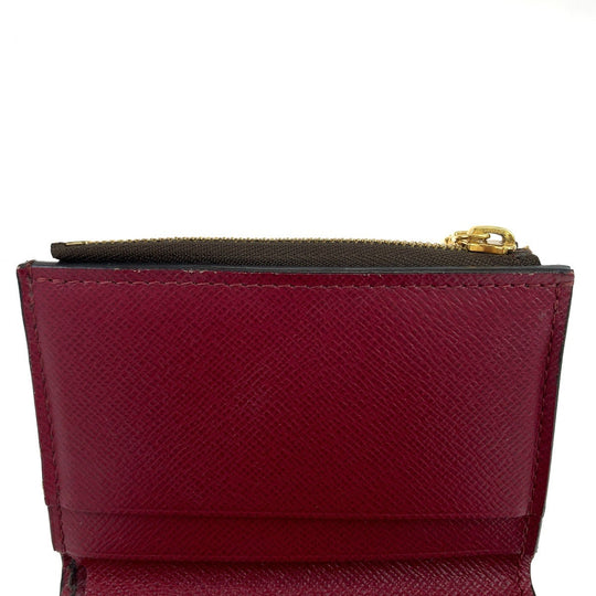 LOUIS VUITTON Tri-fold wallet M62932 PVC Fuchsia Brown Gold Metal Compact wallet Monogram Portefeuille Zoe Women Used Authentic