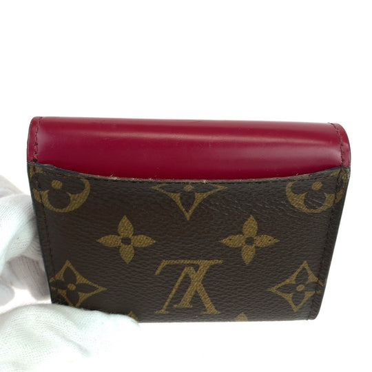 LOUIS VUITTON Tri-fold wallet M62932 PVC Fuchsia Brown Gold Metal Compact wallet Monogram Portefeuille Zoe Women Used Authentic