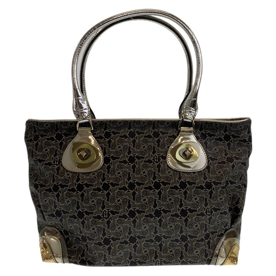 CELINE Tote Bag PVC Grey Multicolor SilverMetal Tote Bag Shoulder Bag Handbag Sulky Carriage Pattern Women Used Authentic