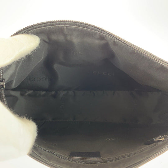 GUCCI Shoulder Bag 001 3865 GG canvas, leather Black Silver Metal Shoulder Bag handbag Bamboo Women Used Authentic