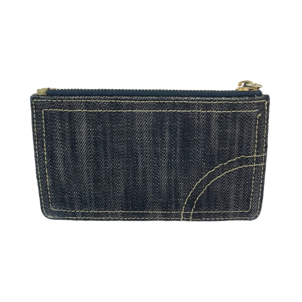 CHANEL Coin case denim Denim blue Sparkling denim COCO Mark