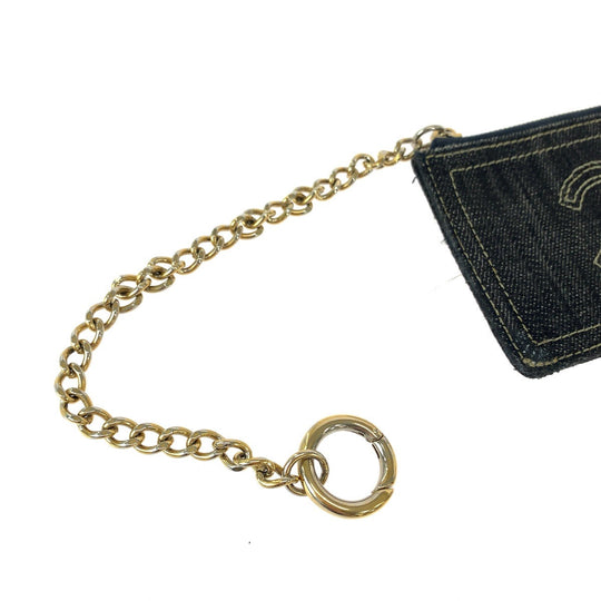CHANEL Coin case denim Denim blue Sparkling denim COCO Mark