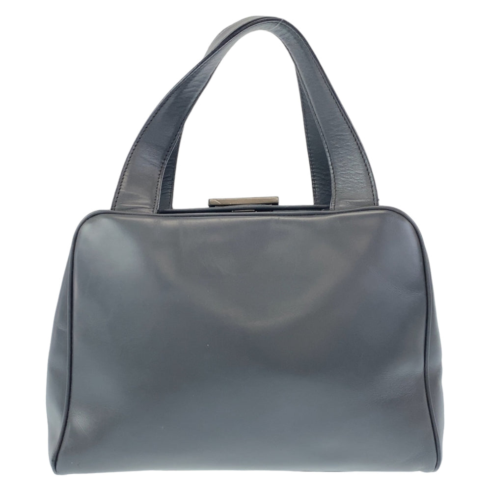 PRADA Handbag leather Gray Gunmetal Handbags, purse, Boston Duffel bag Women Used Authentic