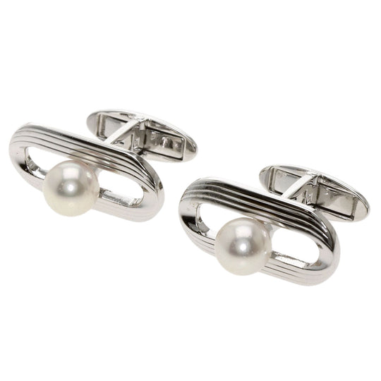 MIKIMOTO cuffs SV Silver Akoya pearl Pearl 0.3" mens Used Authentic