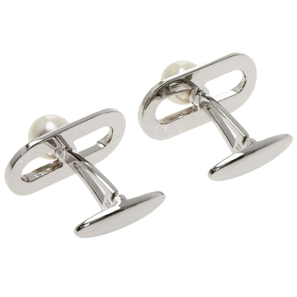 MIKIMOTO cuffs SV Silver Akoya pearl Pearl 0.3" mens Used Authentic