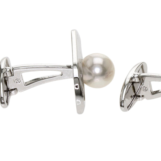 MIKIMOTO cuffs SV Silver Akoya pearl Pearl 0.3" mens Used Authentic