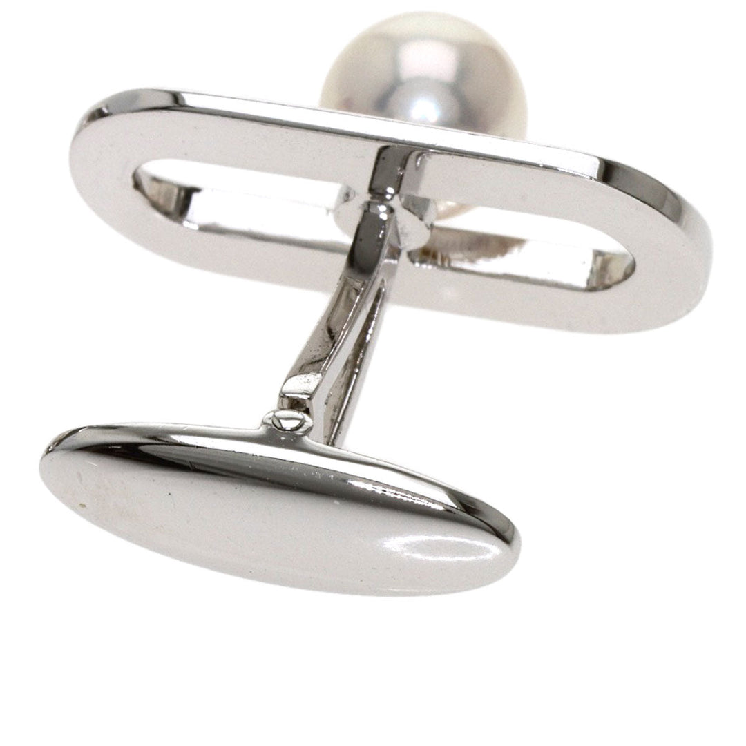 MIKIMOTO cuffs SV Silver Akoya pearl Pearl 0.3" mens Used Authentic