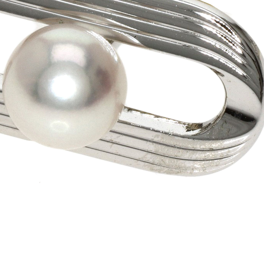 MIKIMOTO cuffs SV Silver Akoya pearl Pearl 0.3" mens Used Authentic