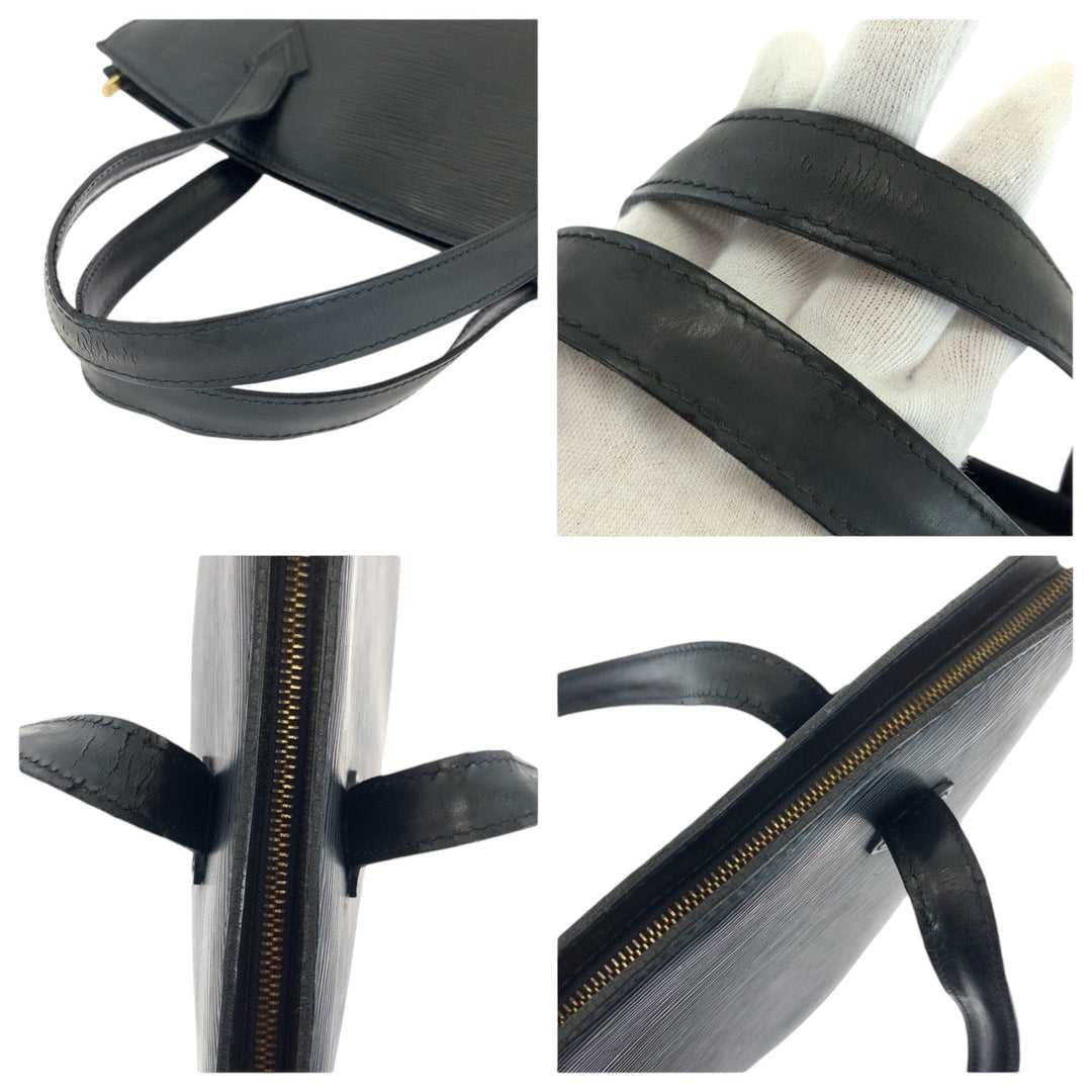 LOUIS VUITTON Tote Bag M52272 Epi Leather Noir Black Gold Metal Tote Bag handbag Epi Sun jack Women Used Authentic