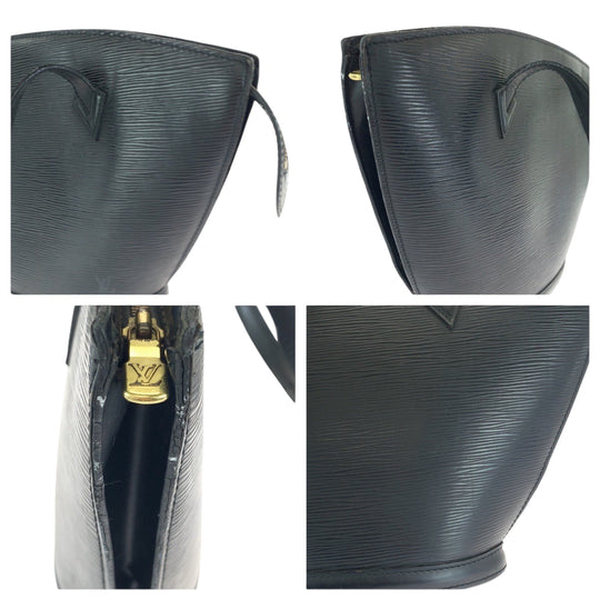 LOUIS VUITTON Tote Bag M52272 Epi Leather Noir Black Gold Metal Tote Bag handbag Epi Sun jack Women Used Authentic