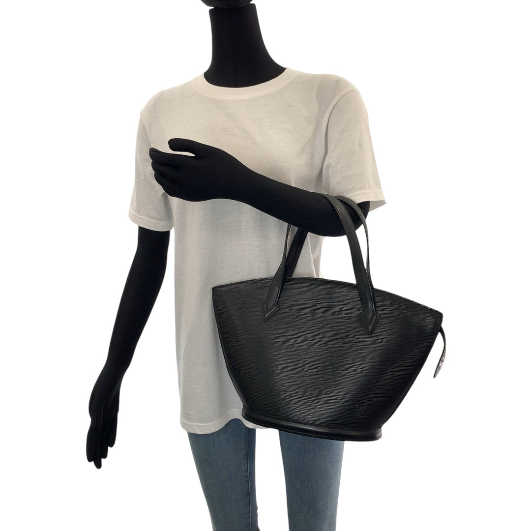 LOUIS VUITTON Tote Bag M52272 Epi Leather Noir Black Gold Metal Tote Bag handbag Epi Sun jack Women Used Authentic