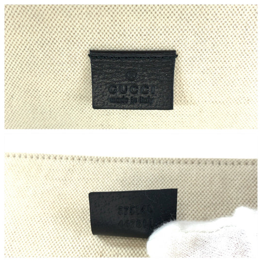 GUCCI Tote Bag 575140 Coated canvas Black yellow Tote Bag Business bag mens Used Authentic